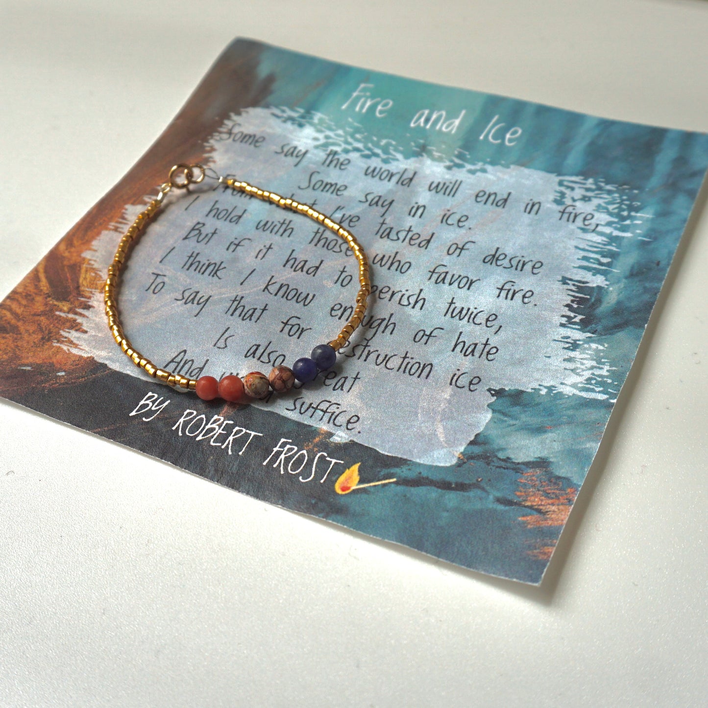 Fire and Ice Bracelet - Inspired by Robert Frost